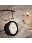 Cement cup with wooden core scented candle